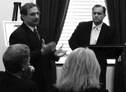 AHIF Board Member Nick Karambelas and AHI Executive Director Nick Larigakis answer questions from the audience.
