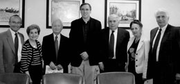 (R-L): Stefanos Vertopoulos, Vasiliki Vlahakis, Alex Christy, Senator Jeff Merkley, Bill Aspros, Nicolas Hanches, and Maria Hanches.